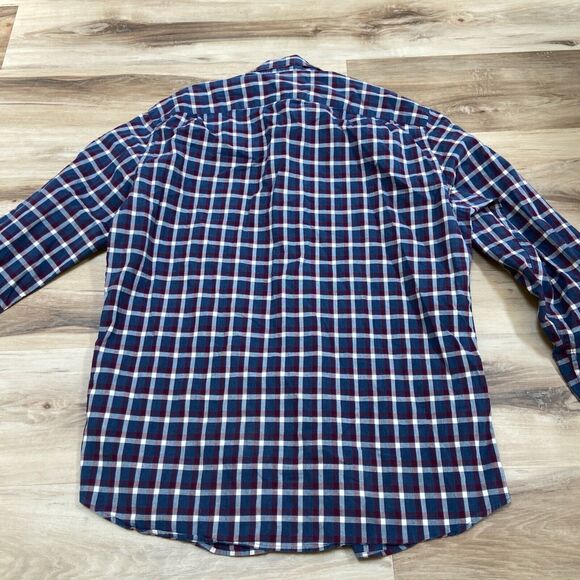 J Crew Shirt Mens Large Mercantile Flex Slim Fit Blue Plaid Button Down - Picture 8 of 8